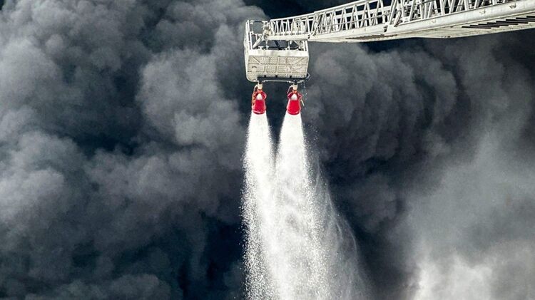 Кадри гасіння пожежі у Бродах Львівської області