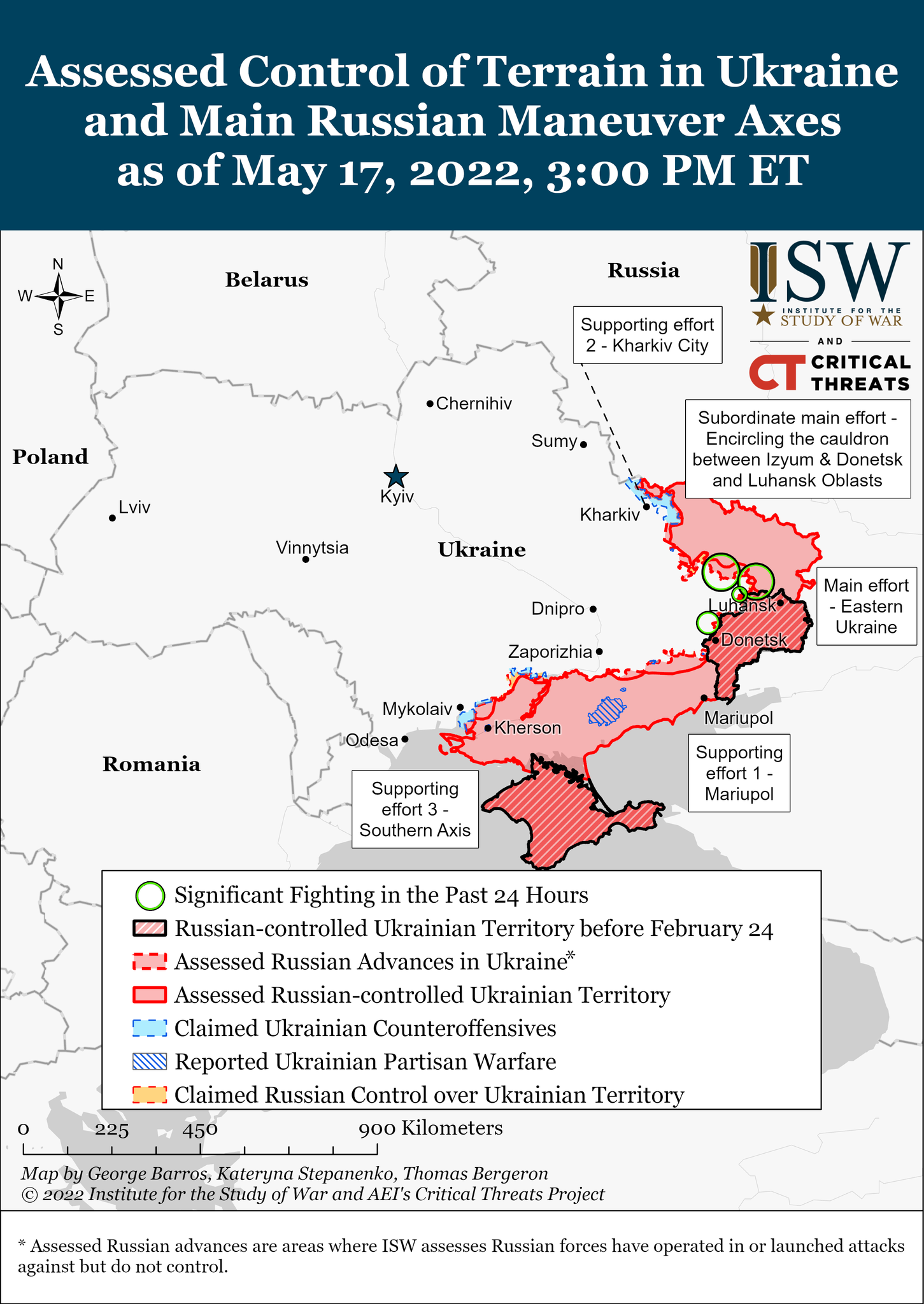 Карта боевых действий в Украине