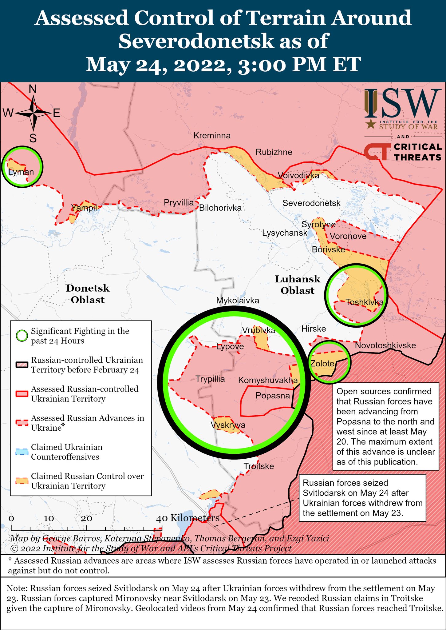 Карта боевых действий в Украине