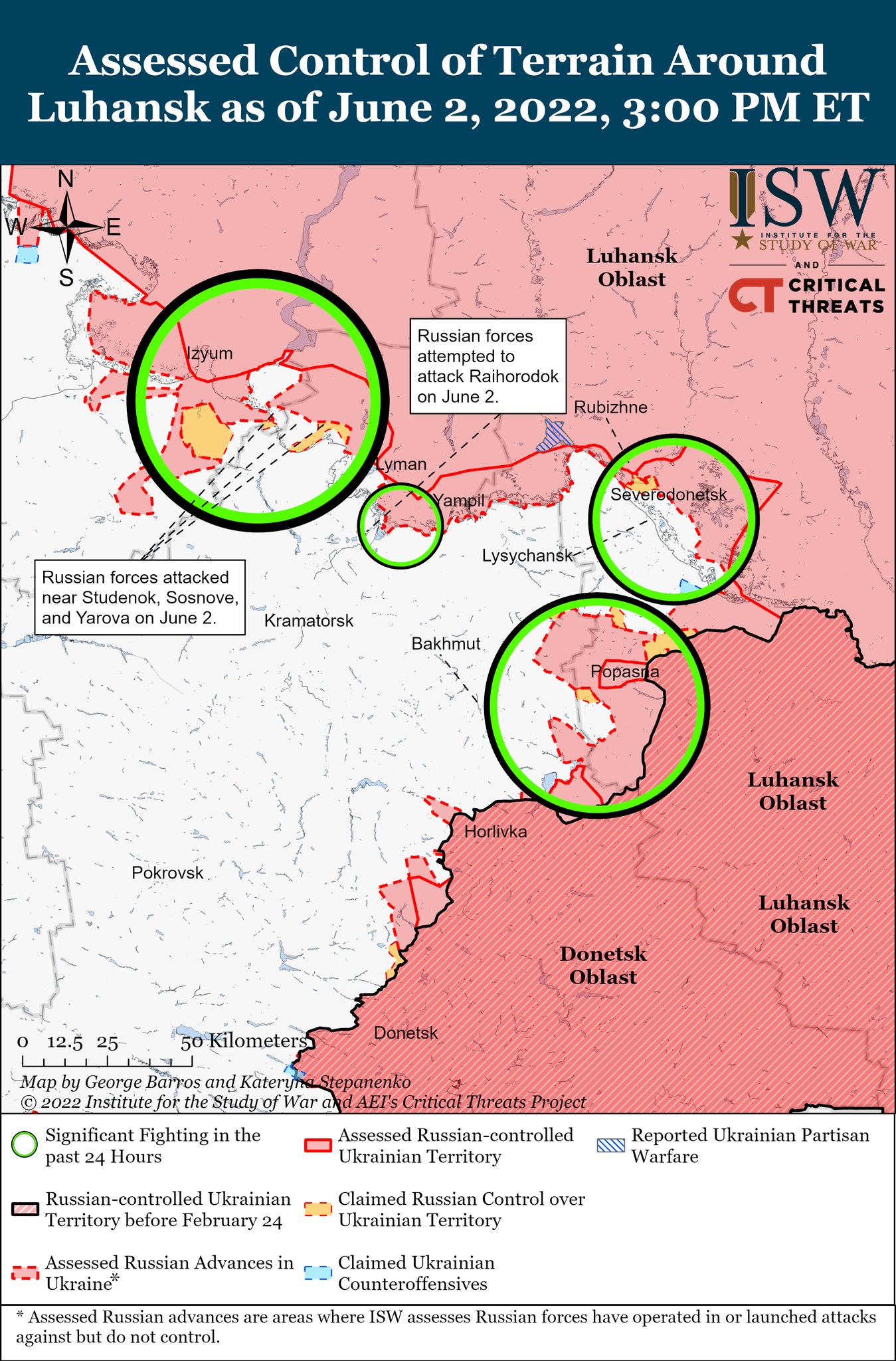 Карта боевых действий в Украине