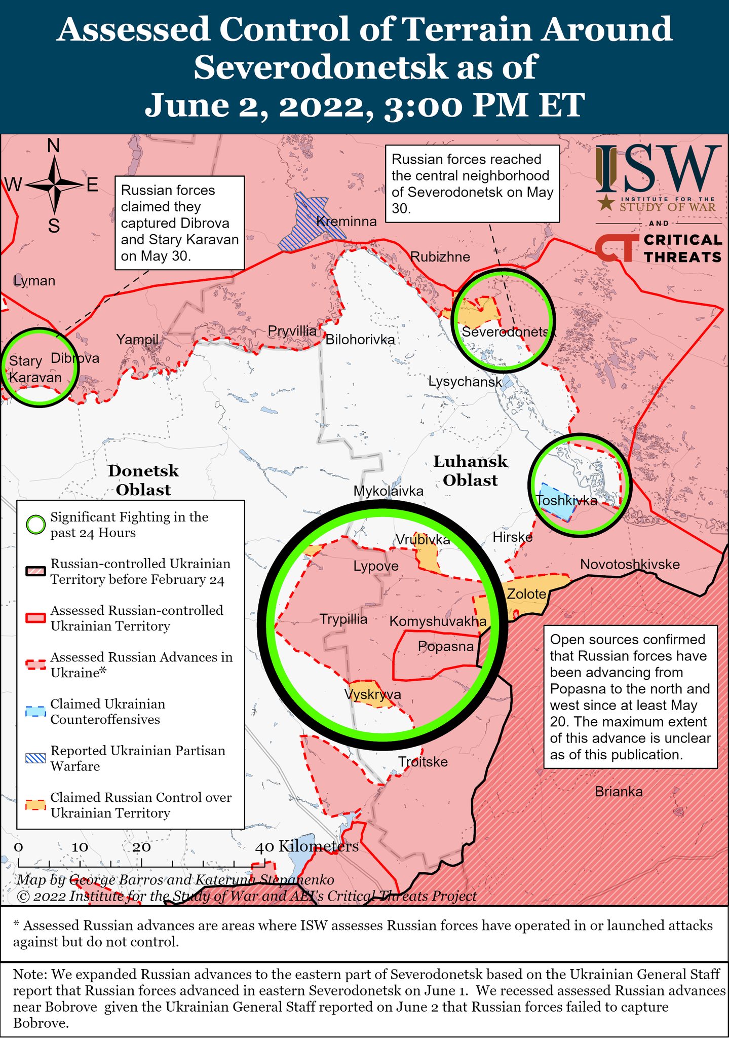 Карта боевых действий в Украине
