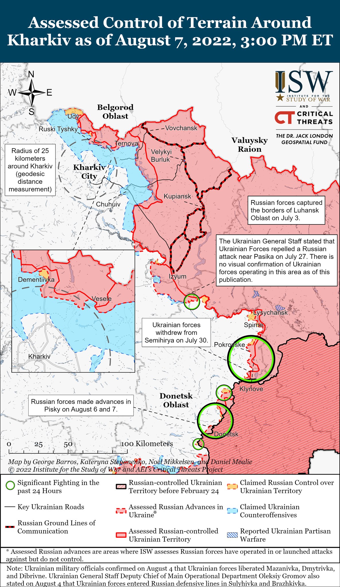Карта боевых действий в Украине