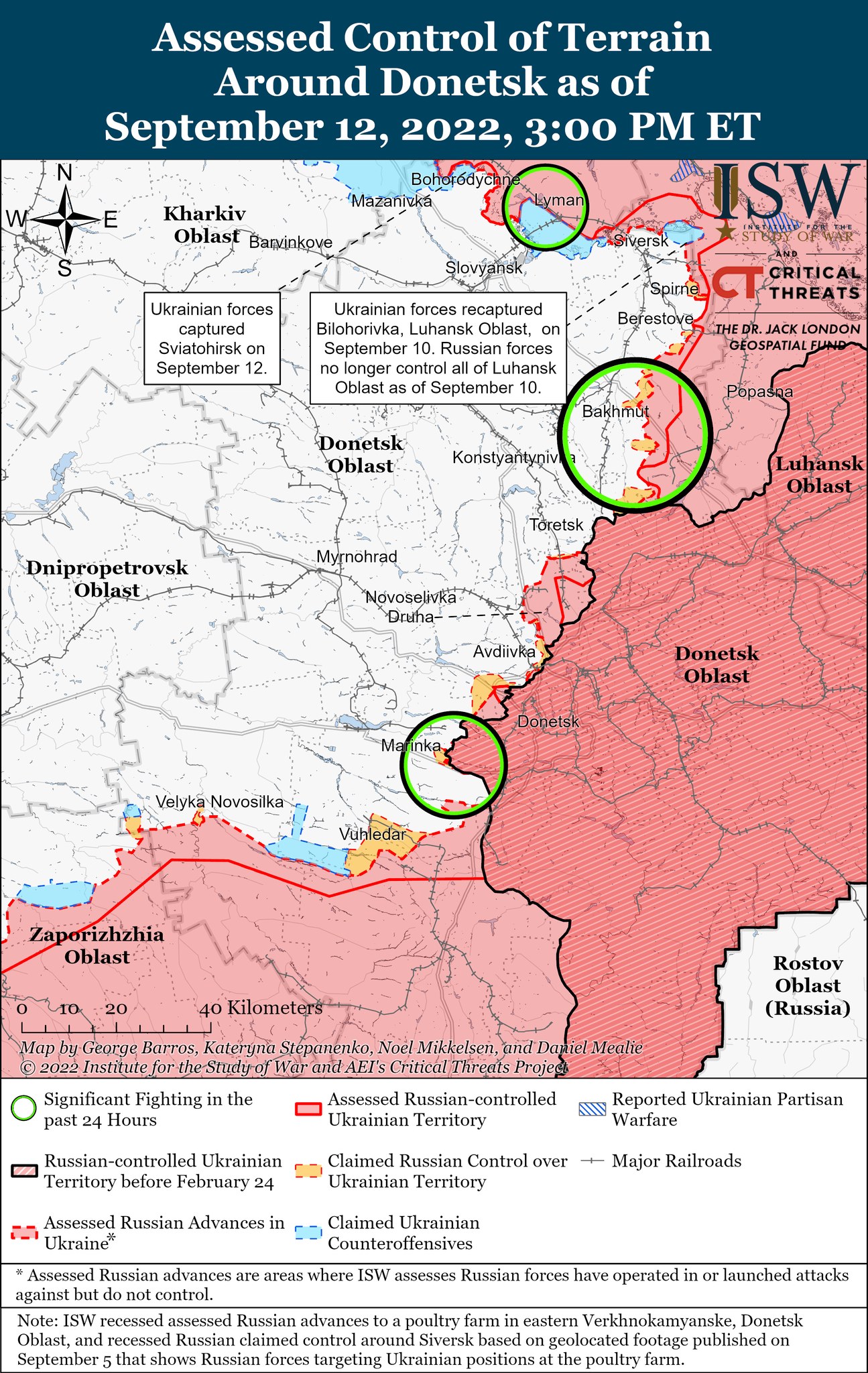 Карты боевых действий в Украине