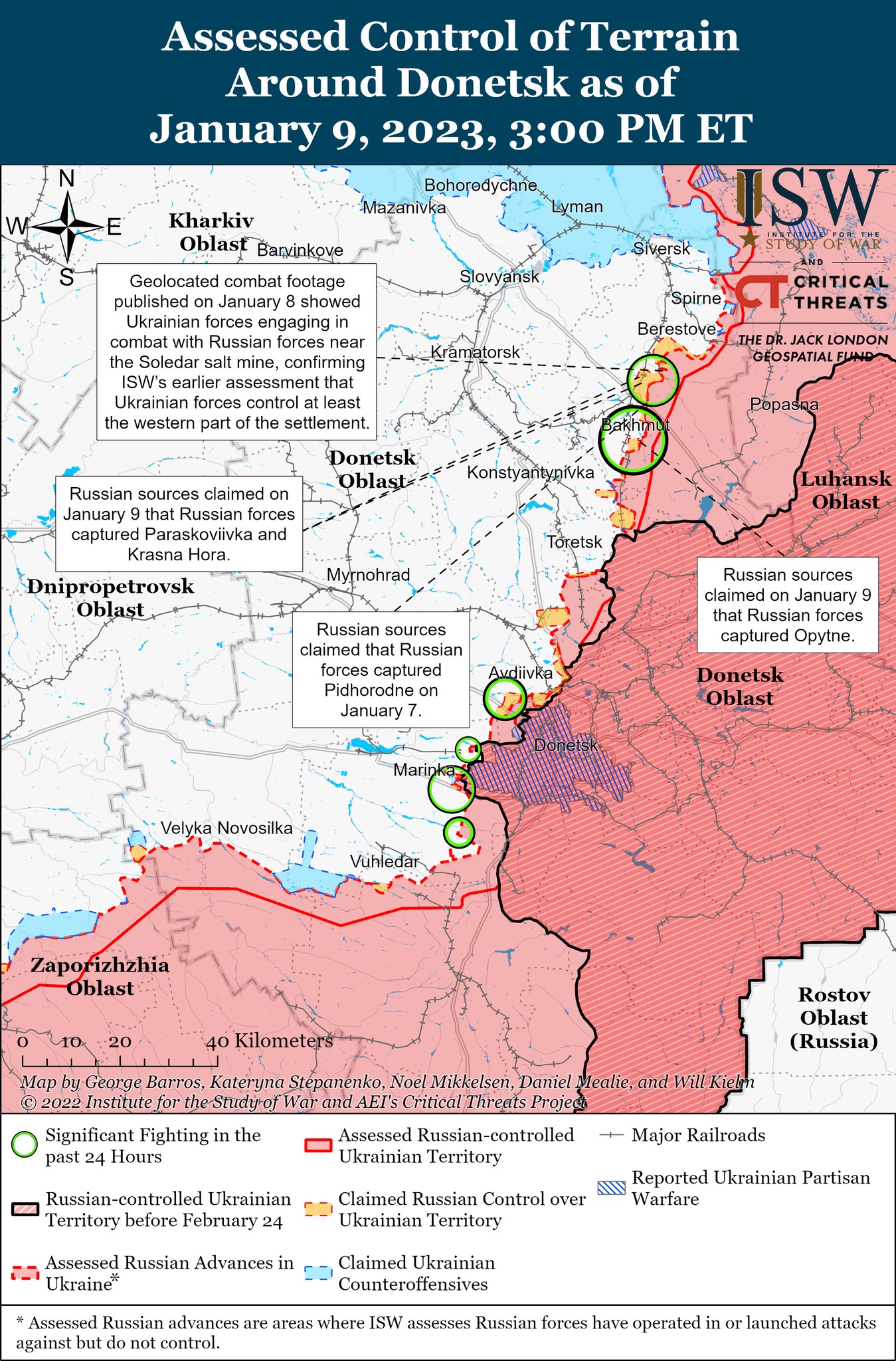 Карты боевых действий в Украине