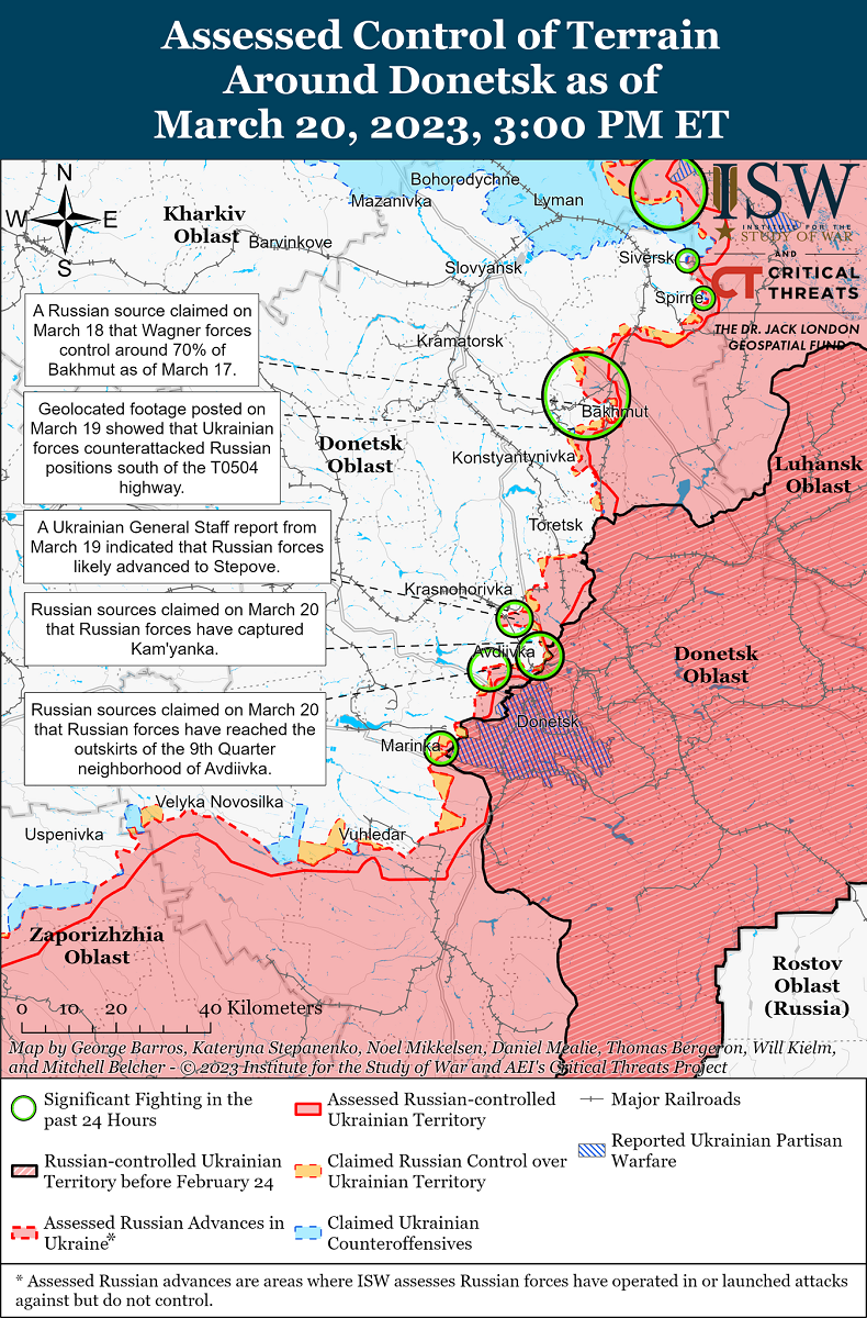 Карта боевых действий в Украине