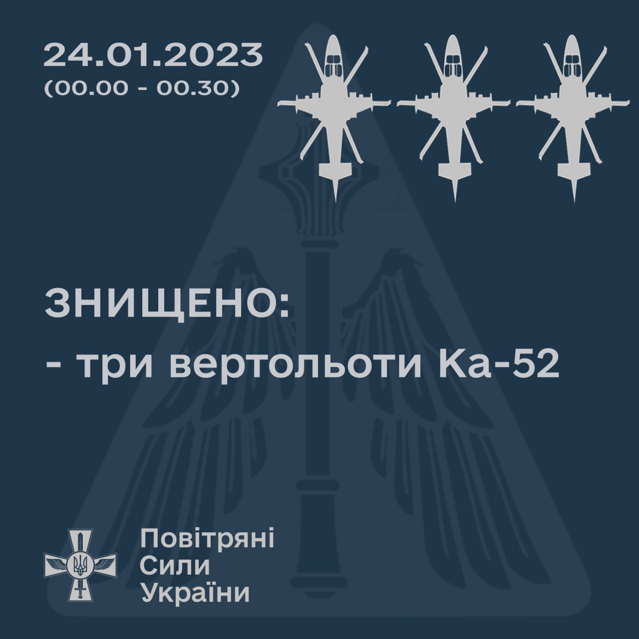 ВСУ сбили 3 российских вертолета в ночь на 24 января