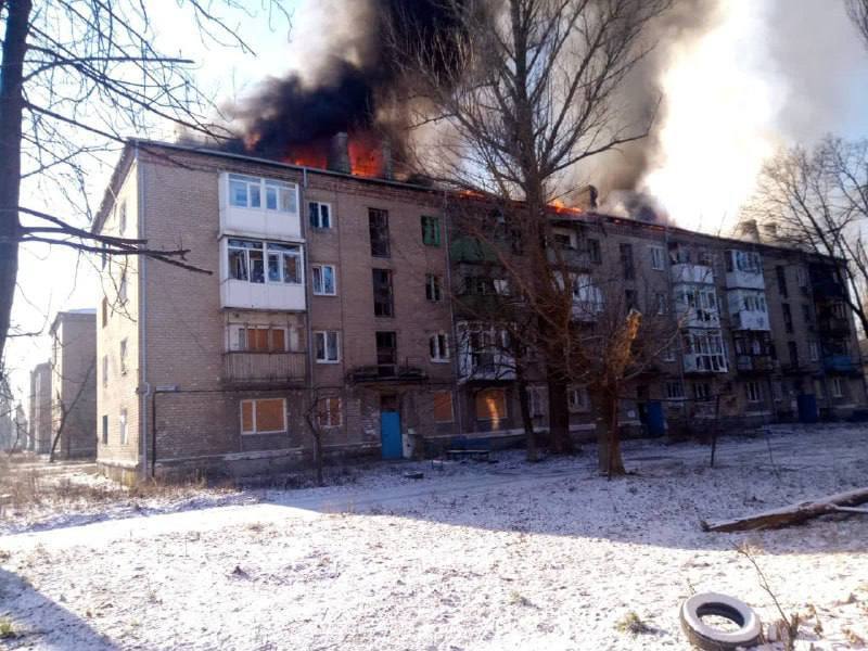 последствия обстрела Авдеевки