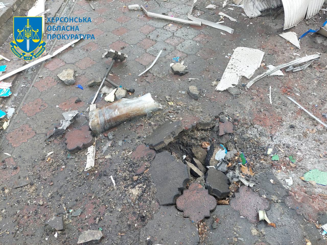 последствия обстрела Херсона