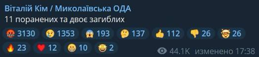 Из-за обстрела Николаева двое погибших и 11 раненых