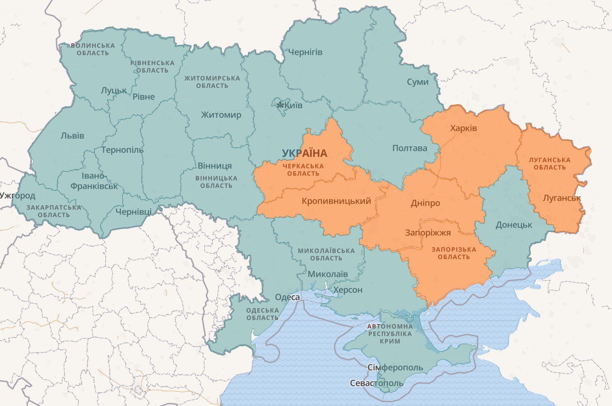 Карта воздушной тревоги
