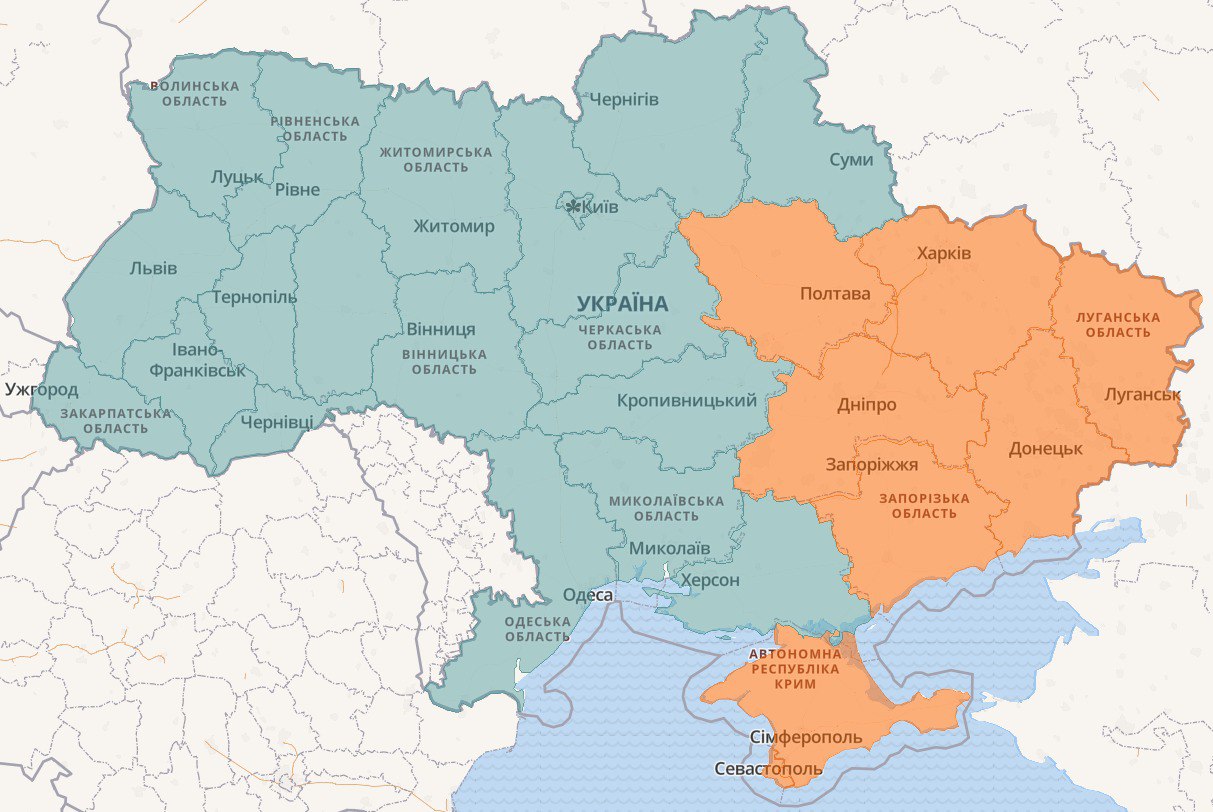 Карта воздушных тревог