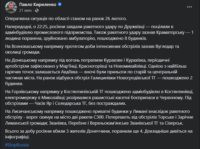 Россияне обстреляли Краматорск и Дружковку в Донецкой области