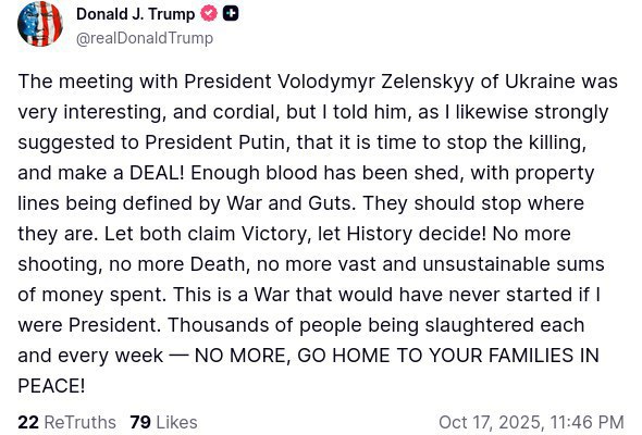 Трамп прокомментировал свою встречу с Зеленским
