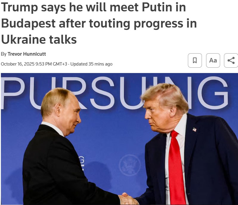 знімок заголовка на reuters.com - розмова Трампа з Путіним зменшує ймовірність постачання Україні далекобійних ракет Tomahawk
