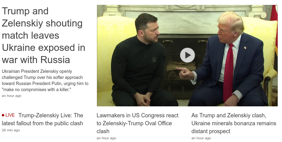 Знімок заголовка на reuters.com